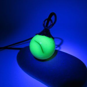 Uranium glass marble pendant